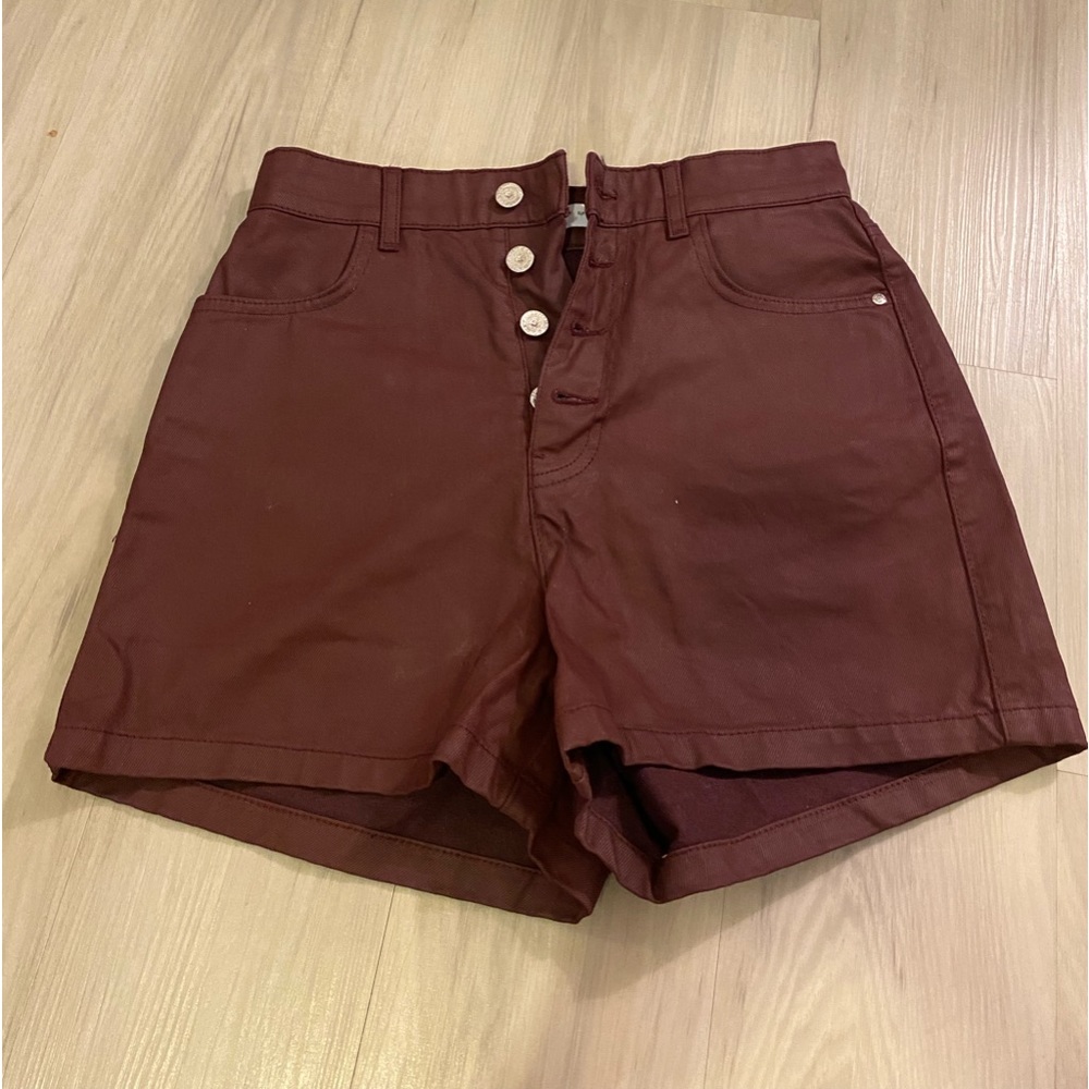 Zara leather shorts